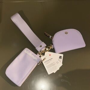 NWT lululemon athletica Lavender Wristlet Set